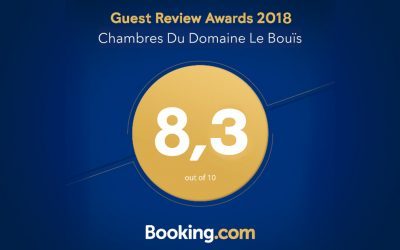 Booking.com – Un Guest Award Review 2018 décerné au Château le Bouïs !
